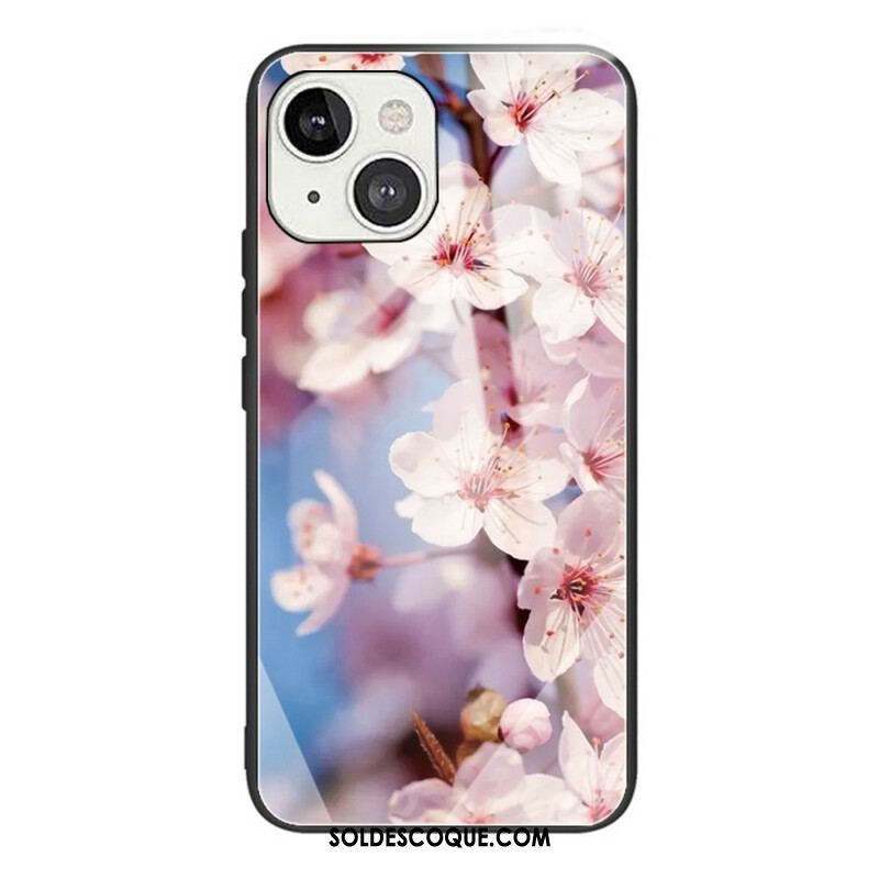 Coque iPhone 13 Mini Verre Trempé Fleurs Réalistes