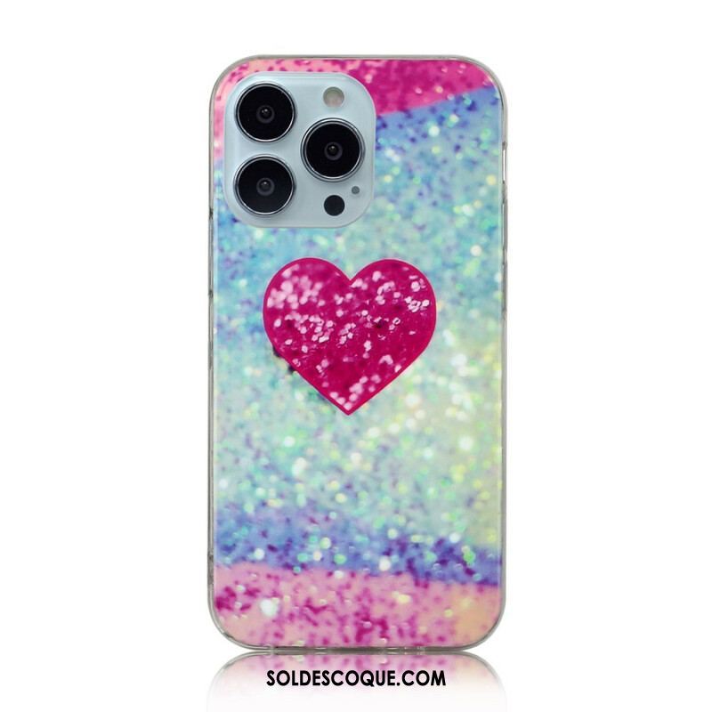 Coque iPhone 13 Pro Marbre Paillettes