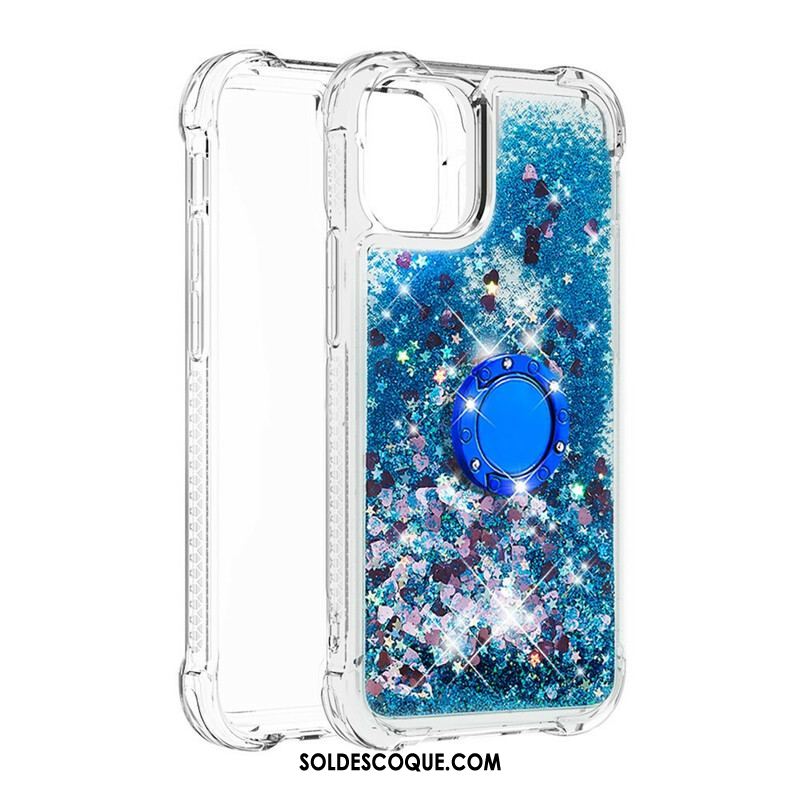 Coque iPhone 13 Pro Max Paillettes avec Anneau-Support