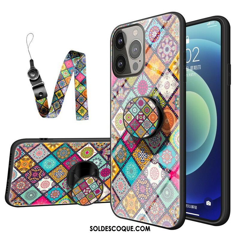 Coque iPhone 13 Pro Support Magnétique Patchwork