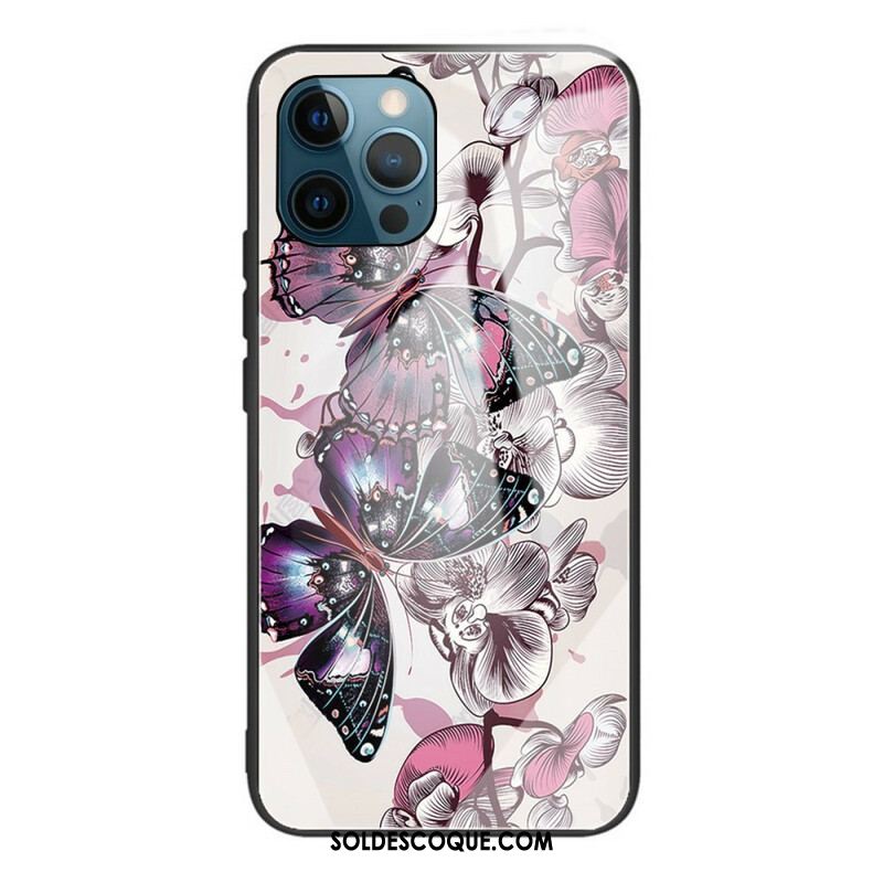 Coque iPhone 13 Pro Verre Trempé Variation Papillons