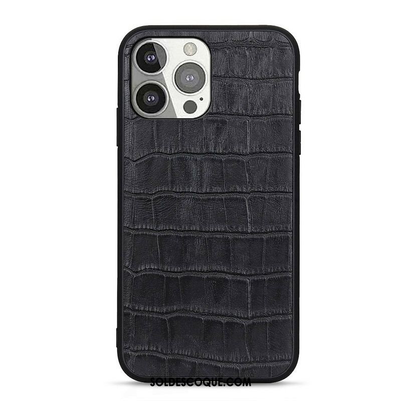 Coque iPhone 13 Pro Véritable Cuir Texture Crocodile