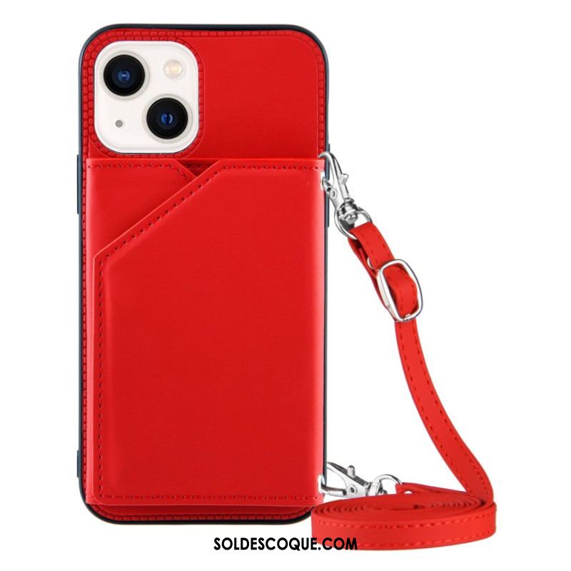 Coque iPhone 14 Bandoulière Porte-cartes