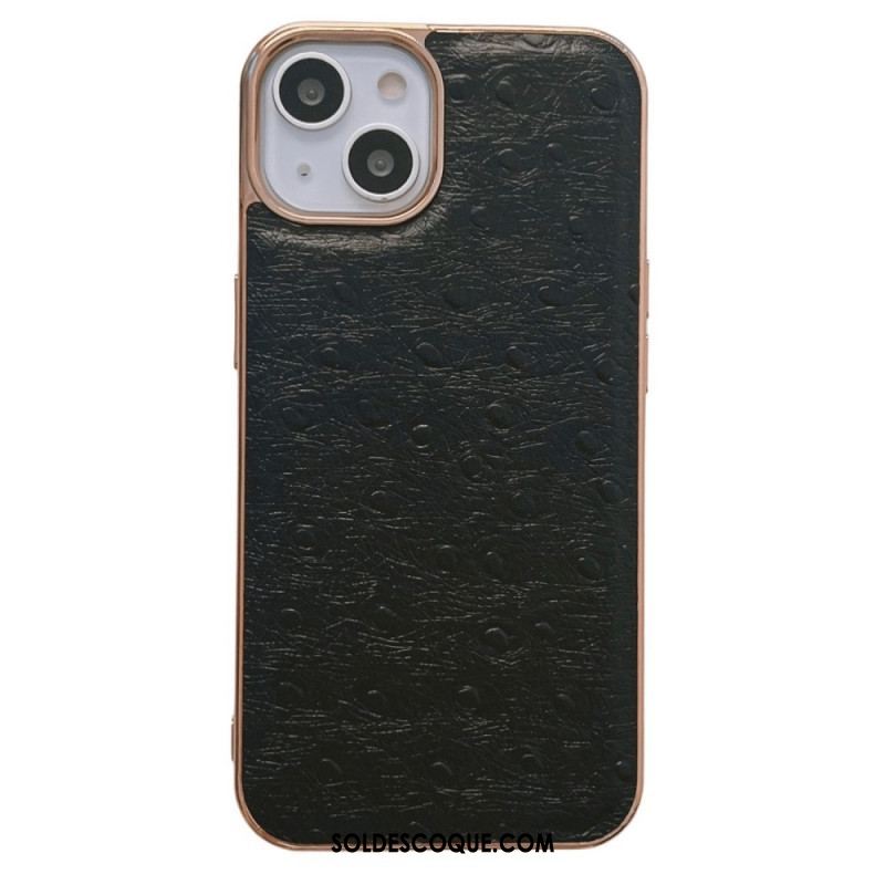 Coque iPhone 14 Cuir Véritable Texturé