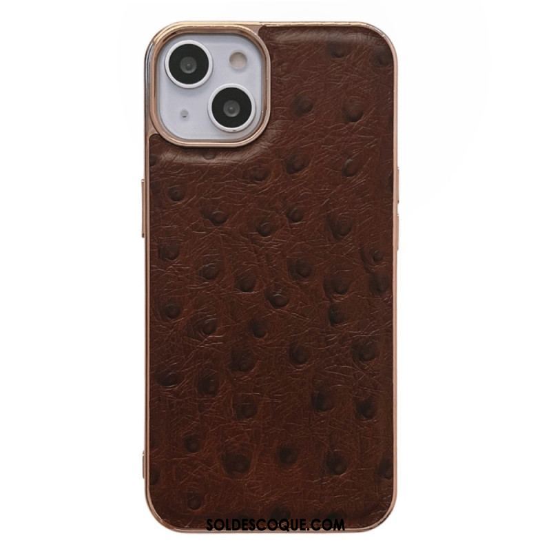 Coque iPhone 14 Cuir Véritable Texturé