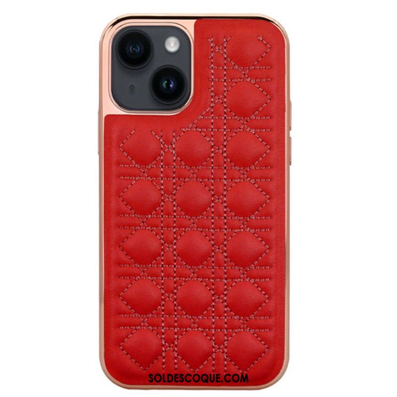 Coque iPhone 14 Plus Effet Cuir Couture VIETAO