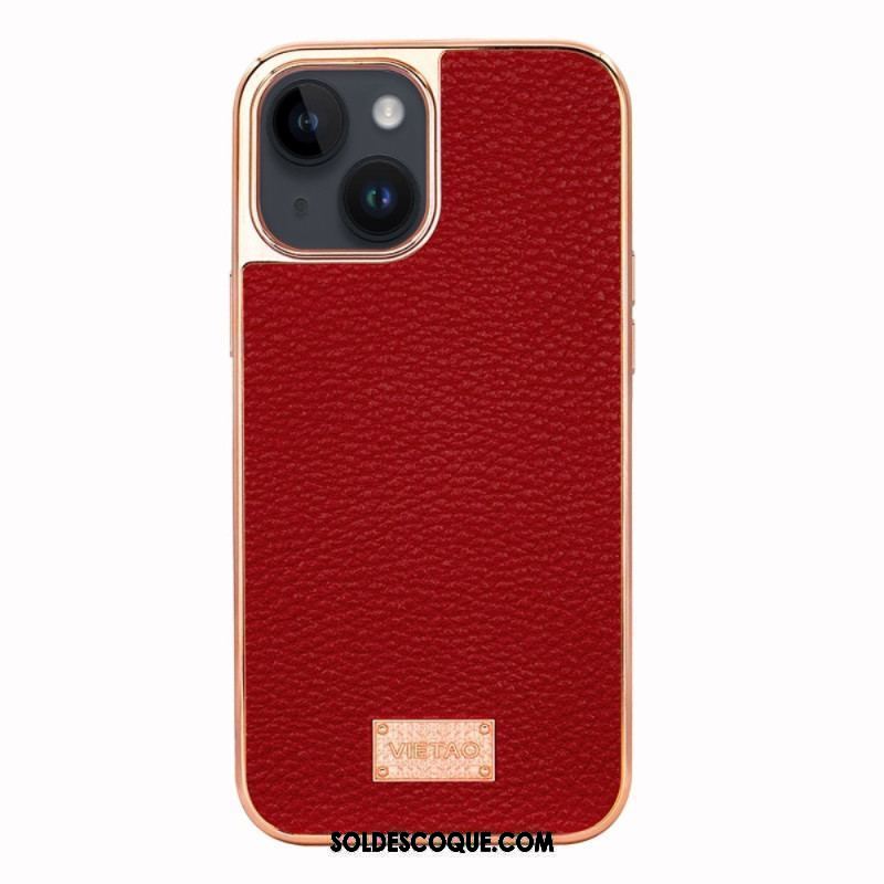 Coque iPhone 14 Plus Effet Cuir Litchi VIETAO