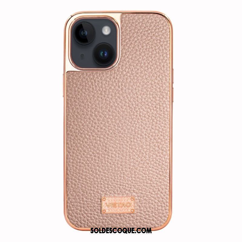 Coque iPhone 14 Plus Effet Cuir Litchi VIETAO