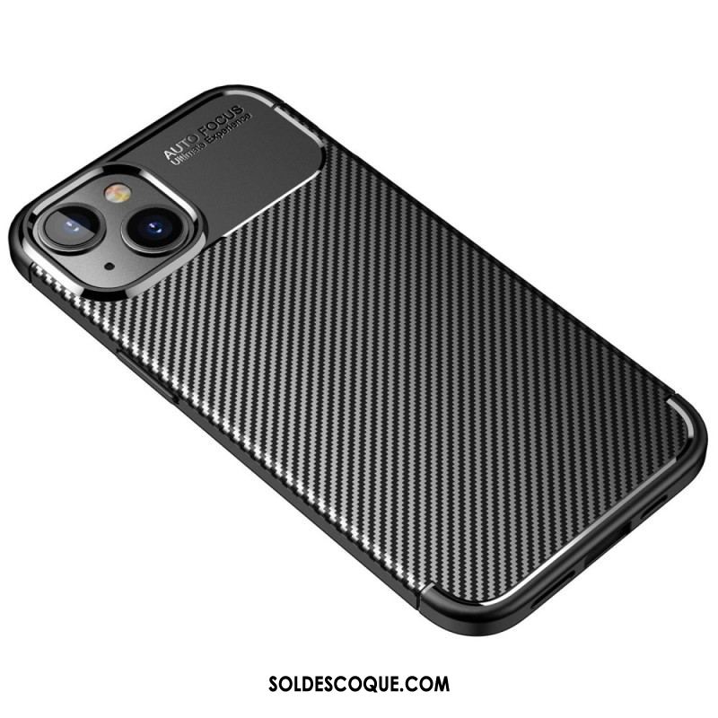 Coque iPhone 14 Plus Flexible Texture Fibre Carbone