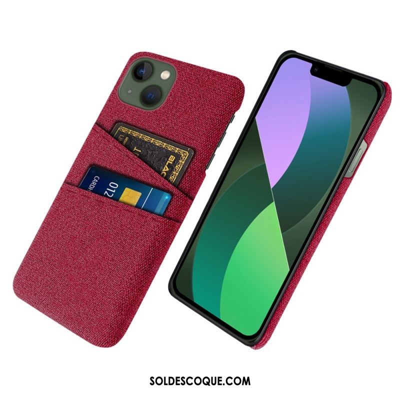 Coque iPhone 14 Plus Porte-Cartes Tissu