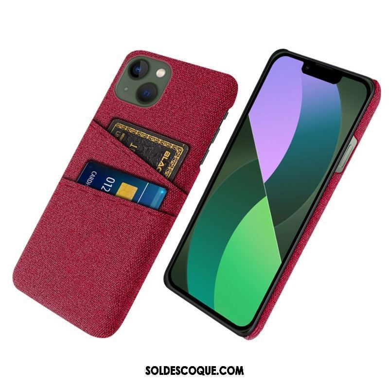 Coque iPhone 14 Plus Porte-Cartes Tissu