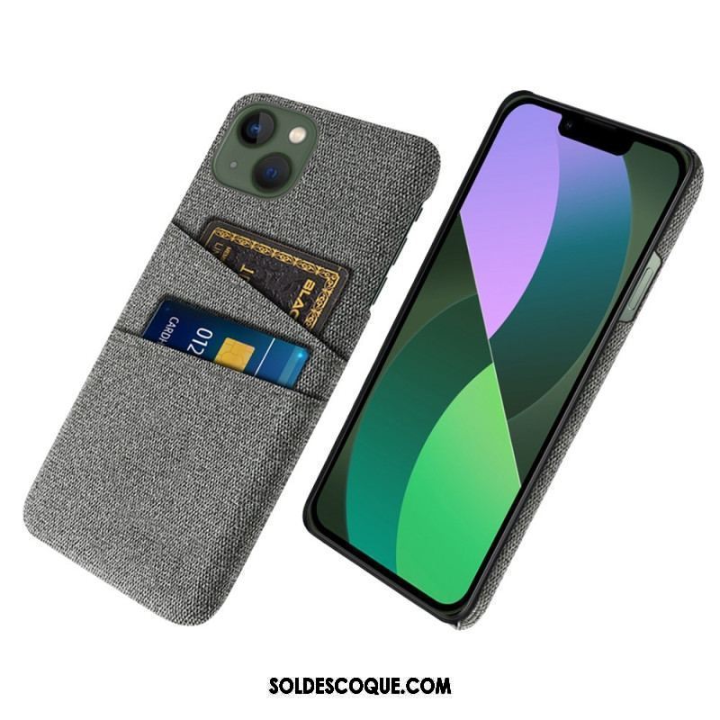 Coque iPhone 14 Plus Porte-Cartes Tissu