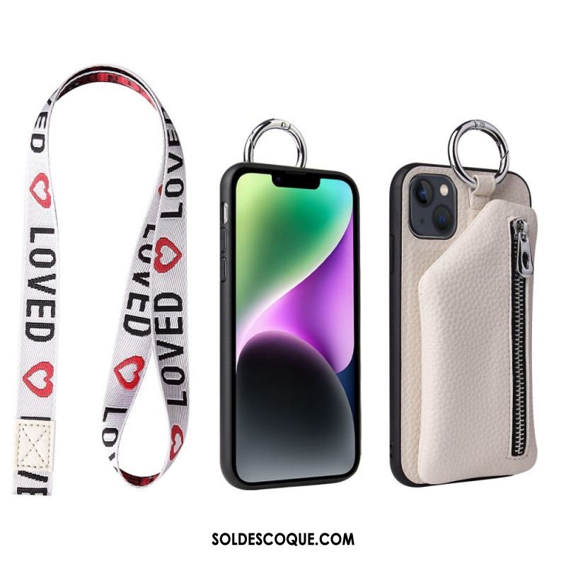 Coque iPhone 14 Plus Porte-Cartes dÉtachable avec Fermeture Éclaire