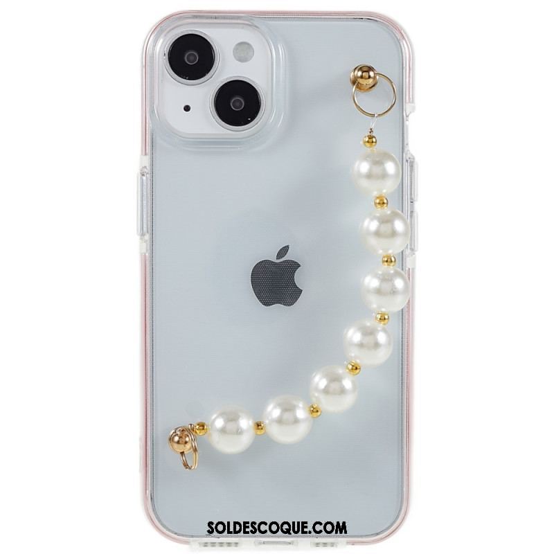 Coque iPhone 14 Plus Silicone Bracelet Perles