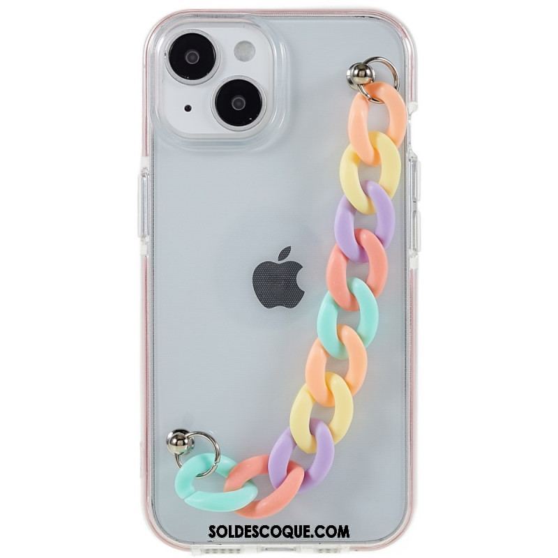 Coque iPhone 14 Plus Silicone Bracelet Perles