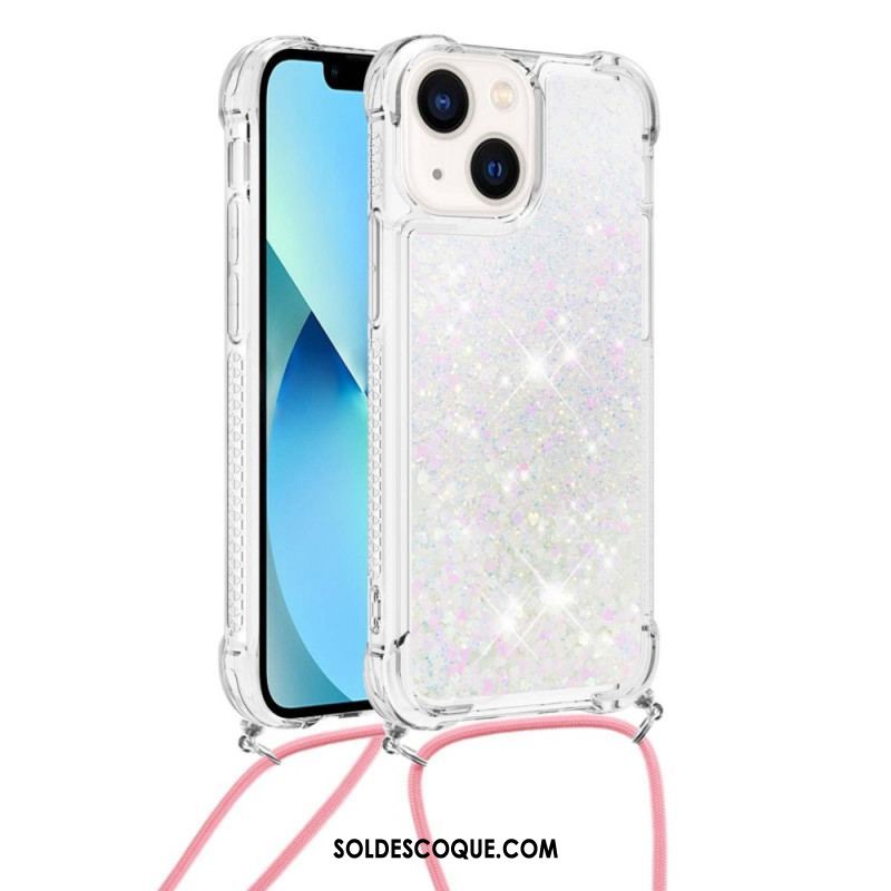 Coque iPhone 14 Plus à Cordon Paillettes