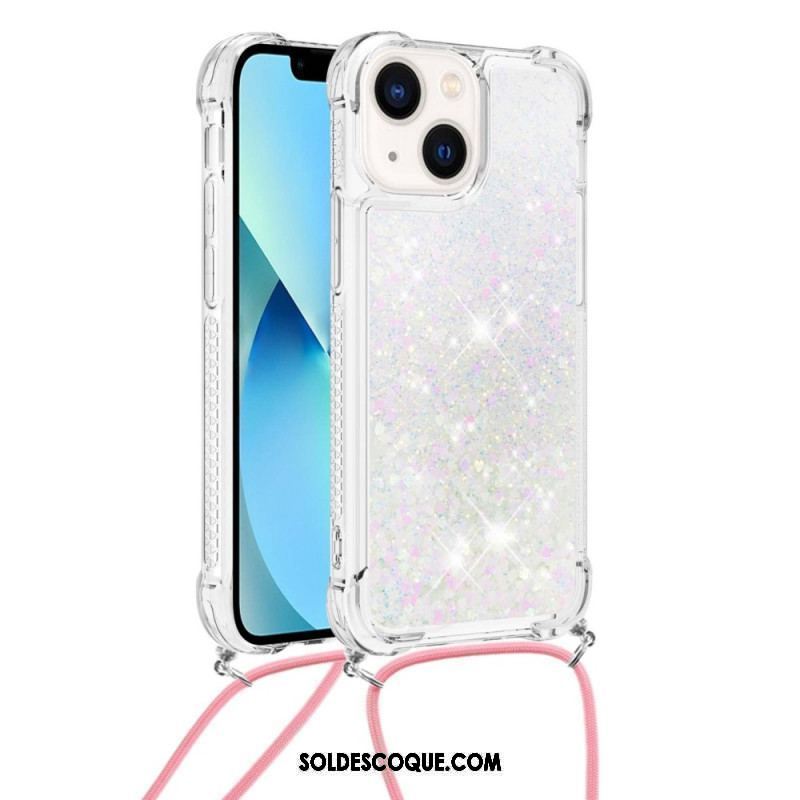 Coque iPhone 14 Plus à Cordon Paillettes