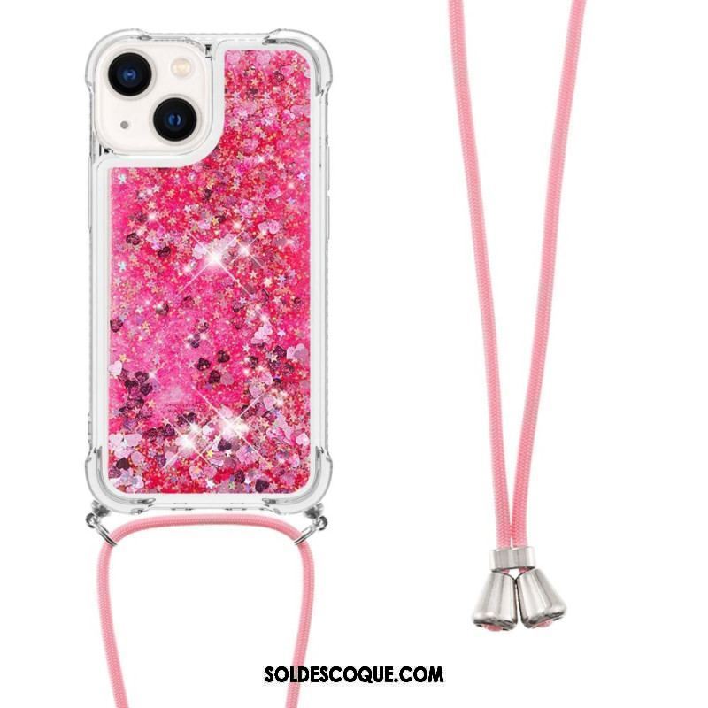 Coque iPhone 14 Plus à Cordon Paillettes