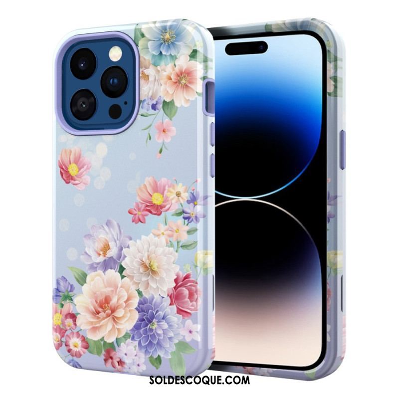 Coque iPhone 14 Pro Fleurs Vintage