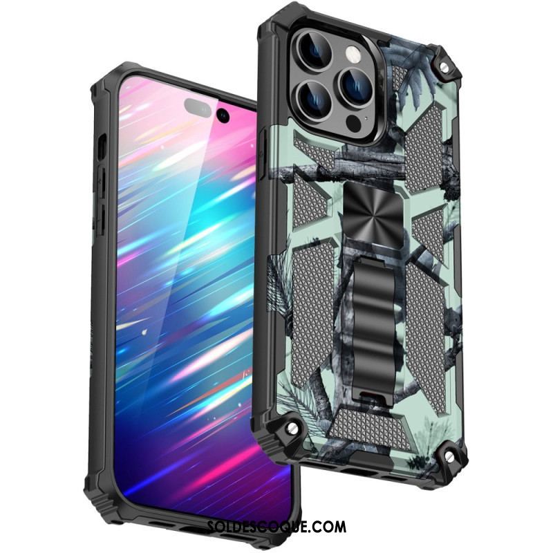 Coque iPhone 14 Pro Max Camouflage Support Amovible