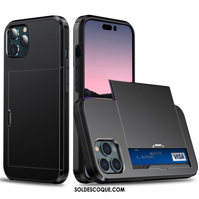 Coque iPhone 14 Pro Max Deux Porte-Cartes à Glissière