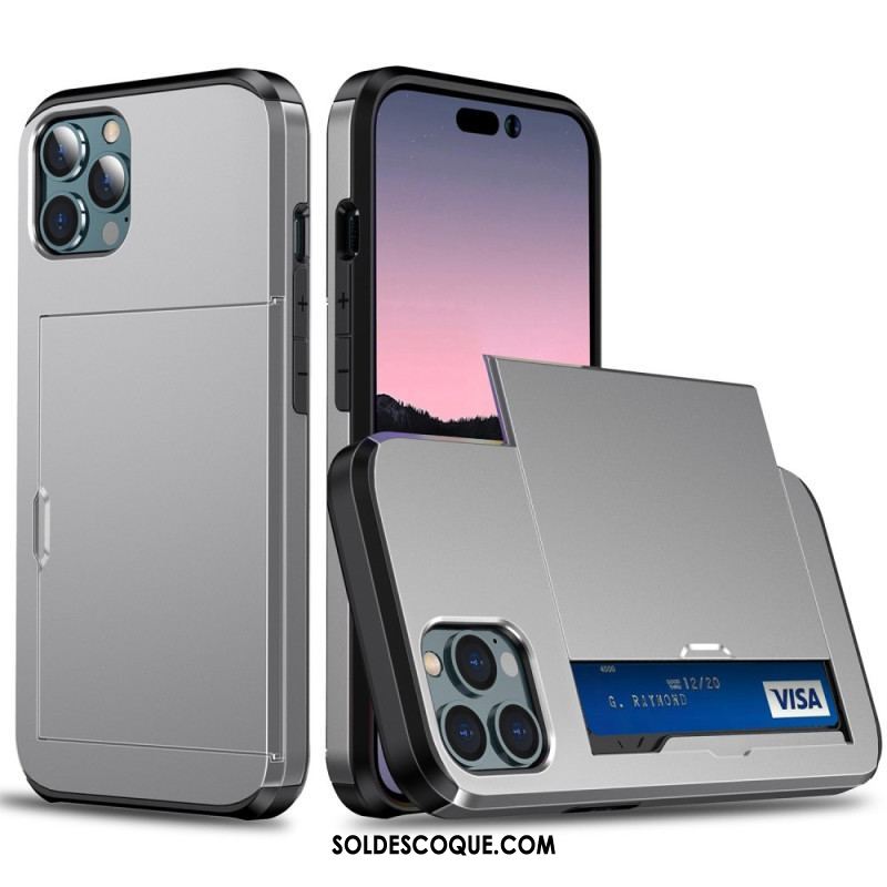 Coque iPhone 14 Pro Max Deux Porte-Cartes à Glissière