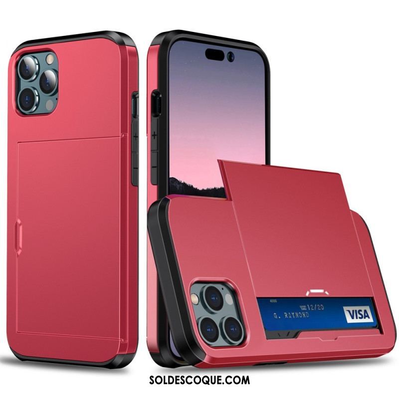 Coque iPhone 14 Pro Max Deux Porte-Cartes à Glissière