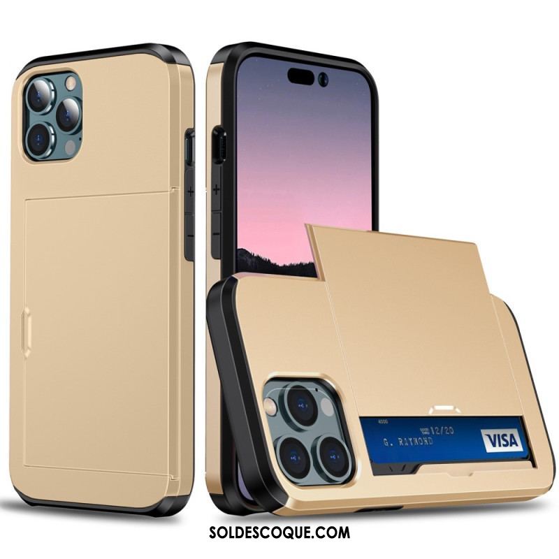 Coque iPhone 14 Pro Max Deux Porte-Cartes à Glissière