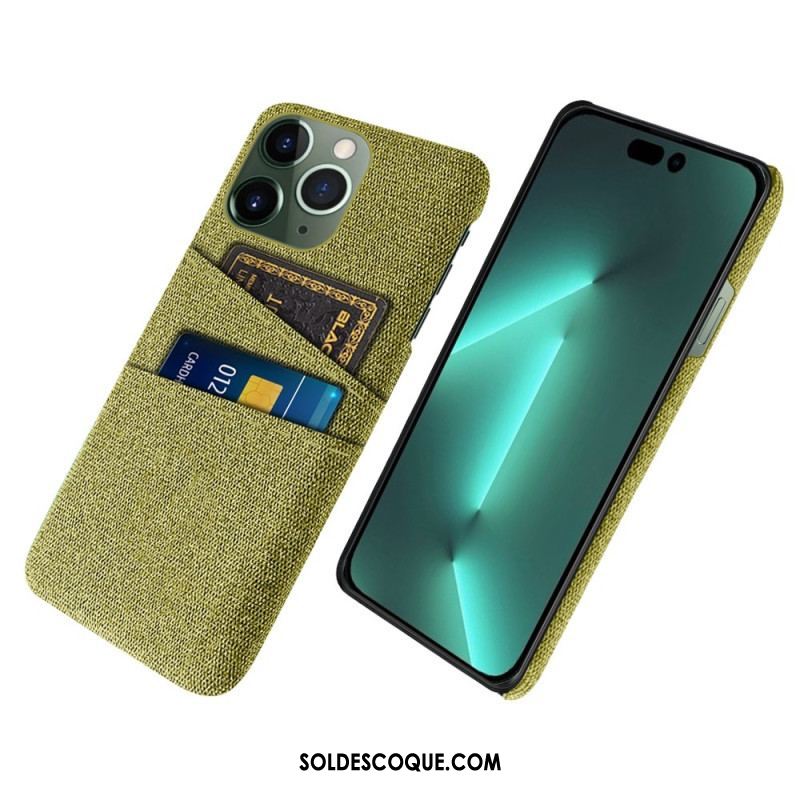 Coque iPhone 14 Pro Max Porte-Cartes Tissu