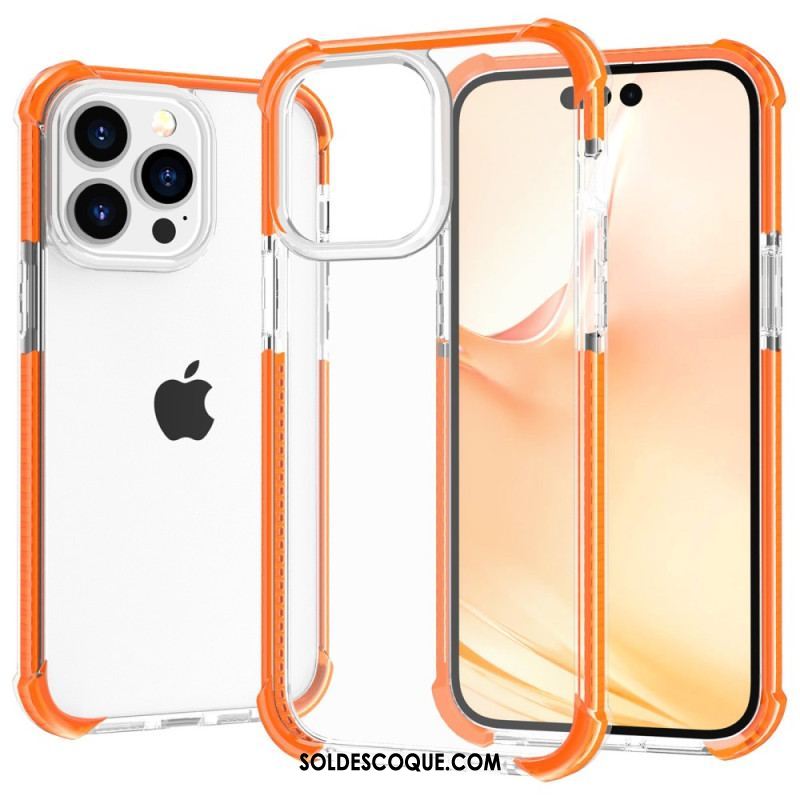 Coque iPhone 14 Pro Max Transparente Rebords Colorés