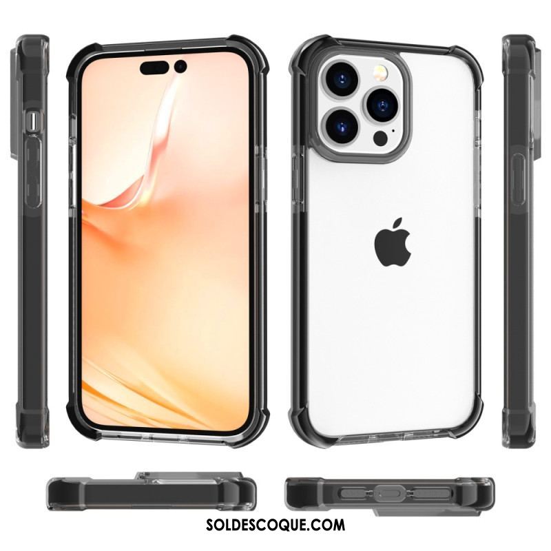 Coque iPhone 14 Pro Max Transparente Rebords Colorés