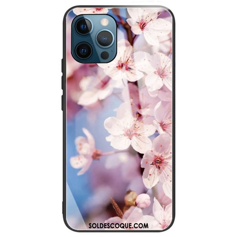 Coque iPhone 14 Pro Max Verre Trempé Fleurs