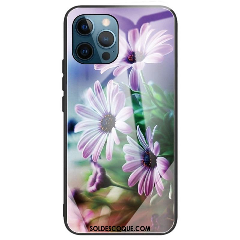 Coque iPhone 14 Pro Max Verre Trempé Fleurs