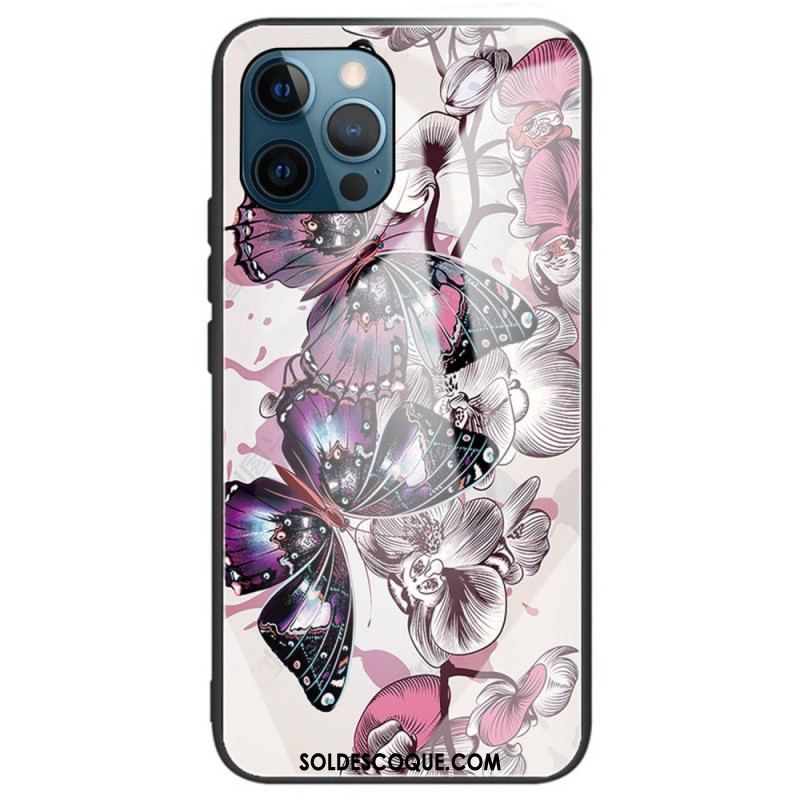 Coque iPhone 14 Pro Max Verre Trempé Papillons