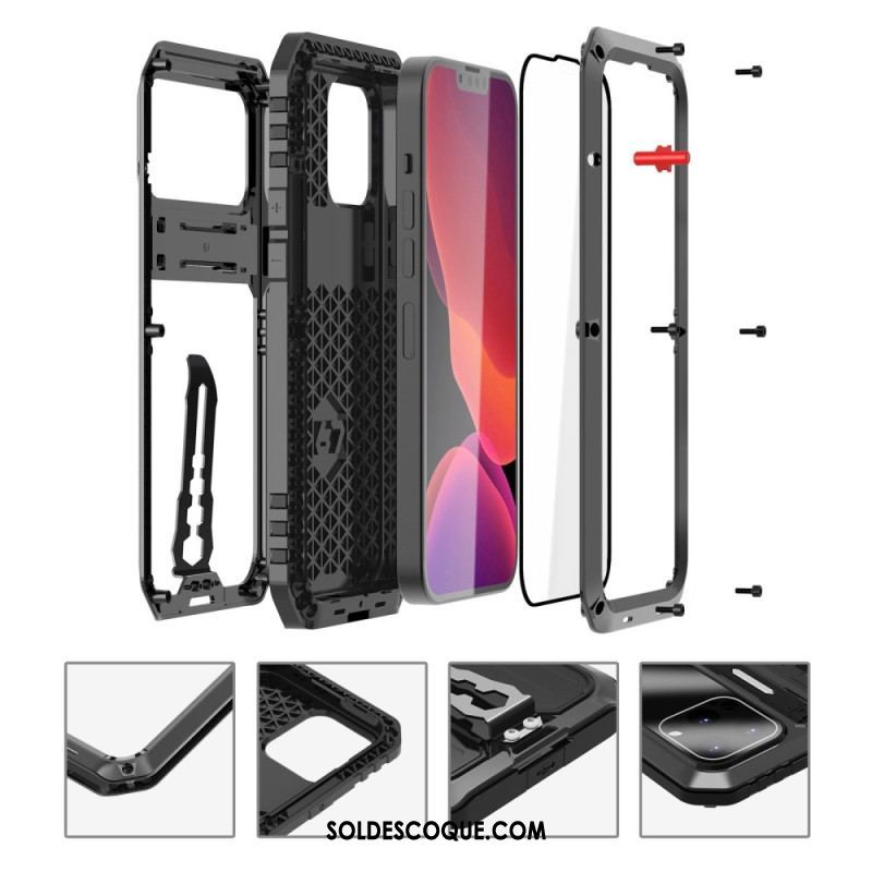 Coque iPhone 14 Pro Max Water Résistant avec Support et Lanières