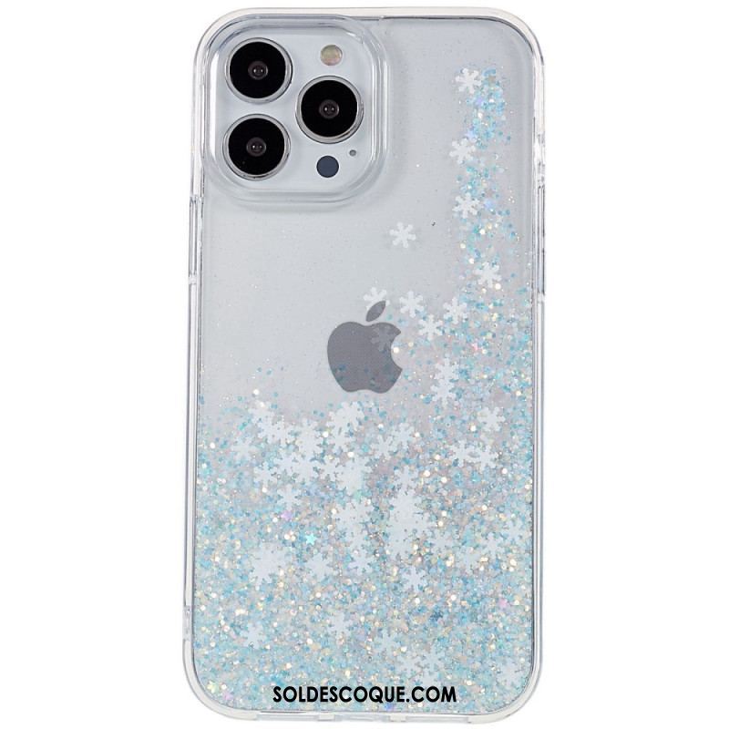 Coque iPhone 14 Pro Paillettes Flocons