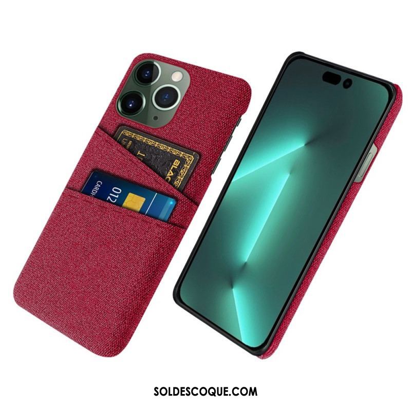 Coque iPhone 14 Pro Porte-Cartes Tissu