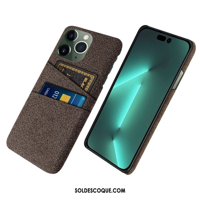 Coque iPhone 14 Pro Porte-Cartes Tissu