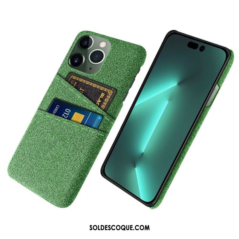 Coque iPhone 14 Pro Porte-Cartes Tissu