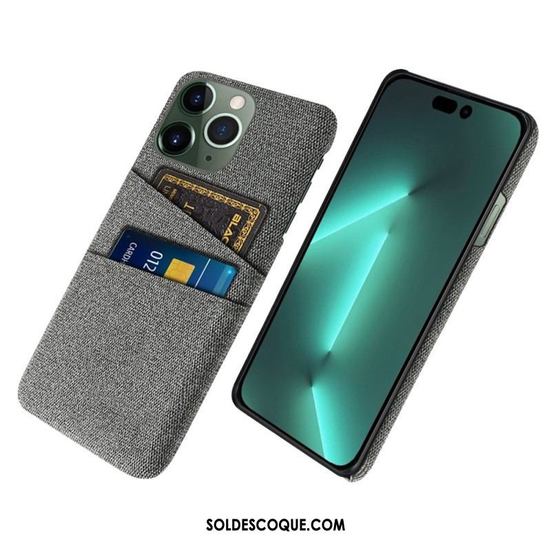 Coque iPhone 14 Pro Porte-Cartes Tissu