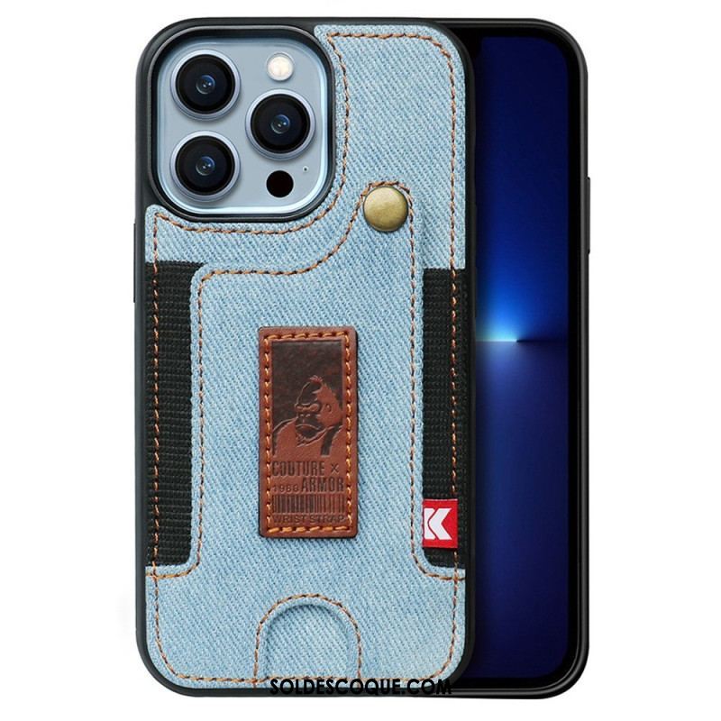 Coque iPhone 14 Pro Porte-Cartes et Sangle Jeans