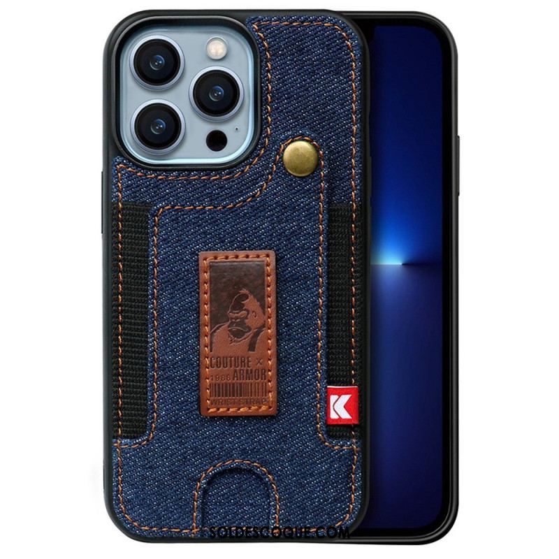 Coque iPhone 14 Pro Porte-Cartes et Sangle Jeans