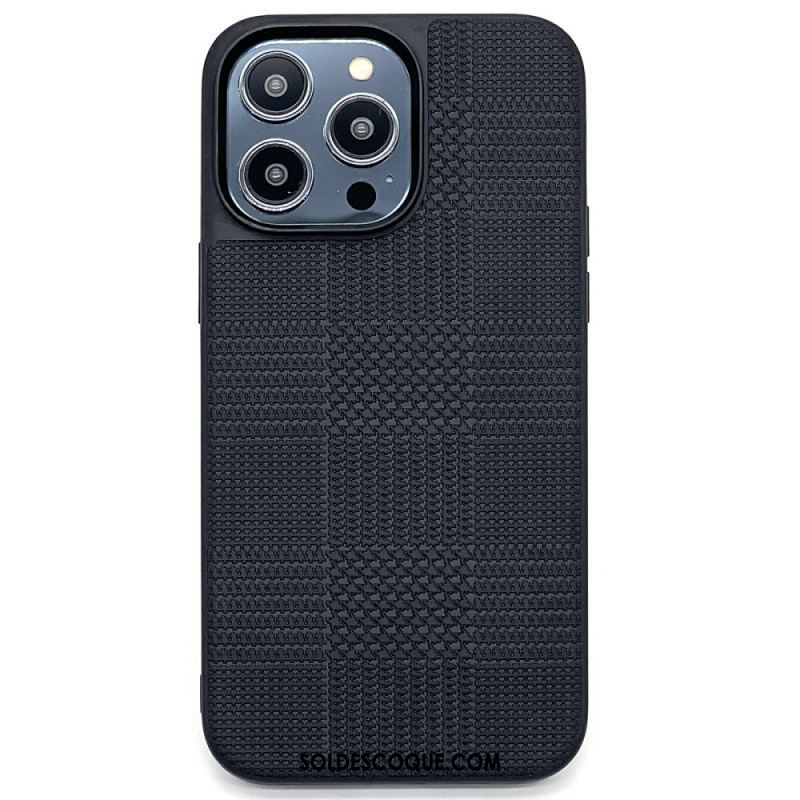 Coque iPhone 14 Pro Simili Cuir Croisé