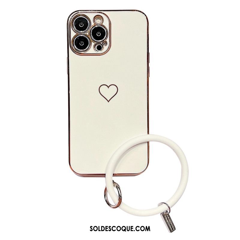 Coque iPhone 14 Pro avec Anneau Coeur