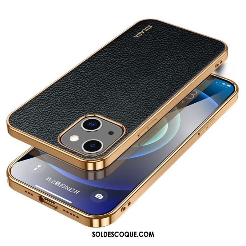 Coque iPhone 14 Style Cuir SULADA