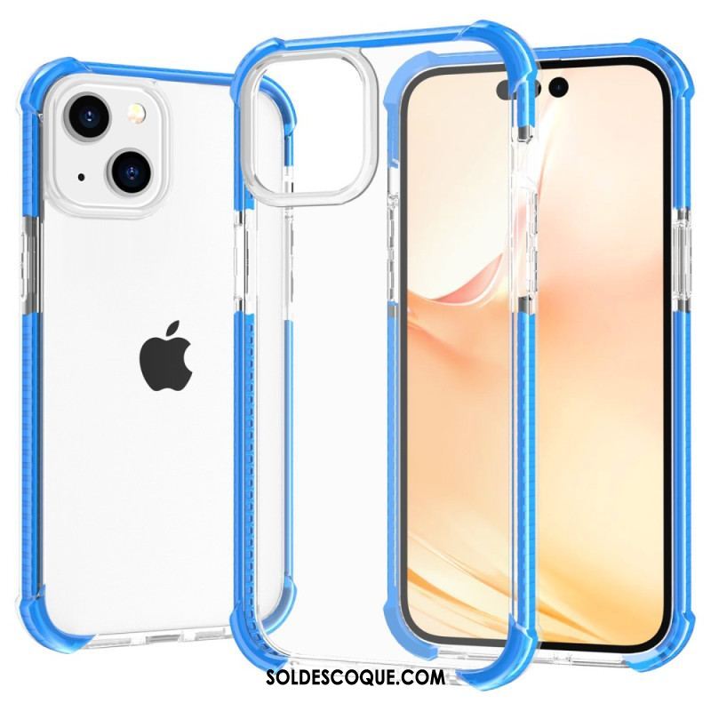 Coque iPhone 14 Transparente Rebords Colorés