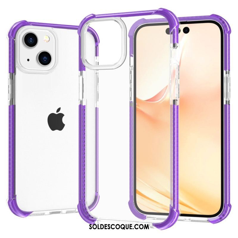 Coque iPhone 14 Transparente Rebords Colorés