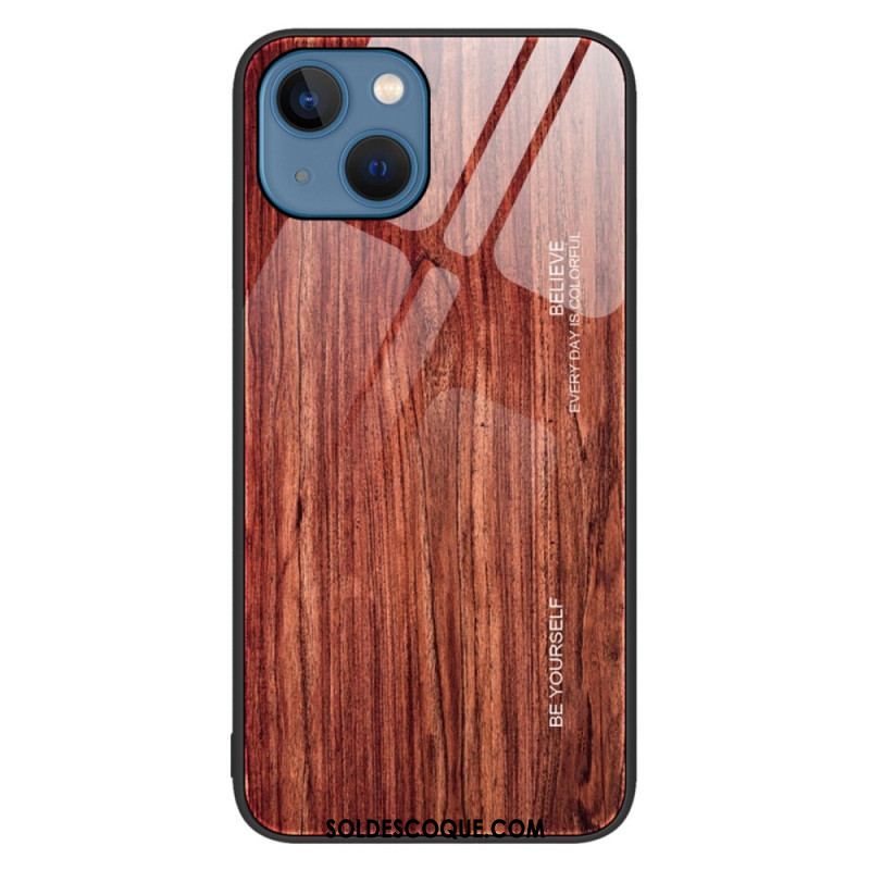 Coque iPhone 14 Verre Trempé Design Bois