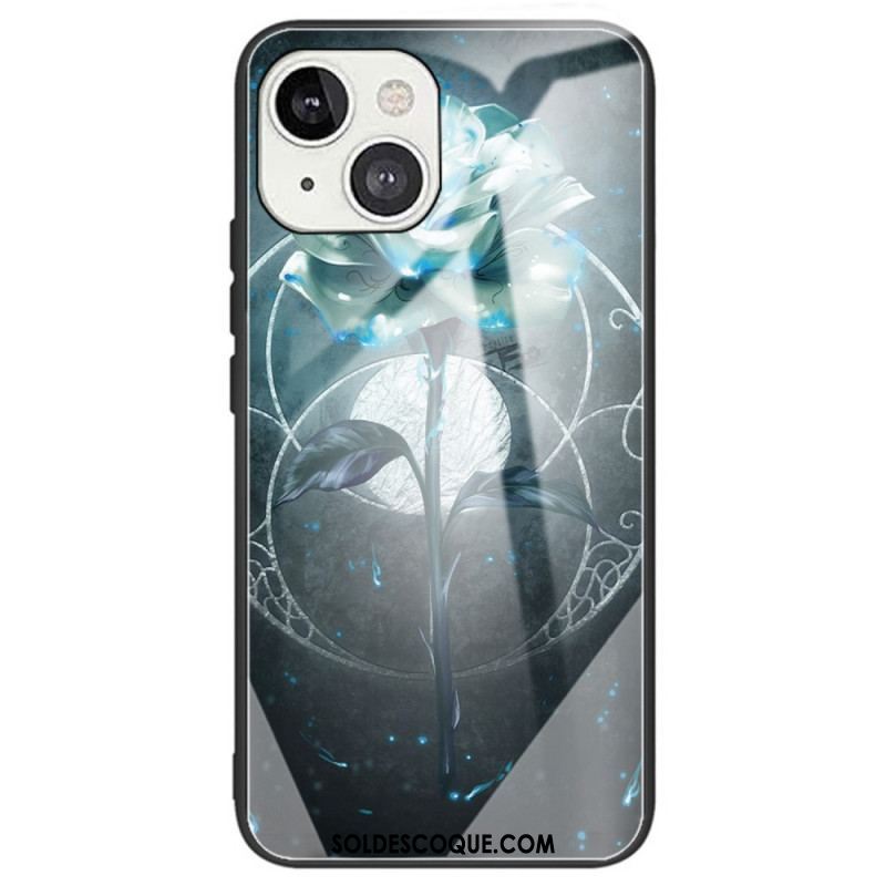 Coque iPhone 14 Verre Trempé Florale