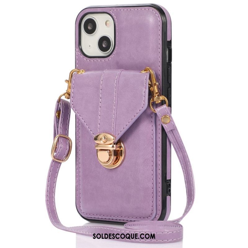 Coque iPhone 14 à Bandoulière Portefeuille